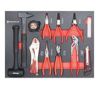 Servante d'atelier 7 tiroirs composée de 176 outils - modules finition carbone DRAKKAR TOOLS - 83882