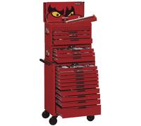 Servante d'atelier à outils professionnelle rouge 19 tiroirs haute Teng Tools TCSTORMM