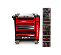 BM TOOLS Servante d'atelier 8-7-ULTIMATE-SERIE - 296 Outils Haute qualité Inclus, 7/8 tiroirs Pleins, Chariot Tools ynamo
