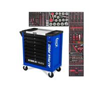 Servante d'Atelier BM TOOLS ALPHA-PRO - 9 tiroirs - 311 outils - 4 roues - 2 freins - Bleu