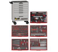 Servante d'atelier complète grise 7 tiroirs set en mousse 240 outils Teng Tools TCEMM240NS