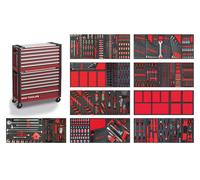 Servante d'atelier complète large, robuste avec coffre XXL 729 outils MW Tools MWE799G36A