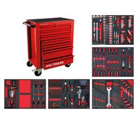 Servante d'atelier complète rouge STARTER 212 outils MW Tools MWE211R