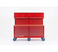 Servante d'atelier complète XXL 729 outils - 16 tiroirs - Avec 2 armoires supérieures - Modules mousse MW Tools MWE799G6AST