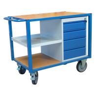 Servante d'atelier équipée 1 bloc tiroirs et 1/2 plateau tôle 500 kg - FIMM - 880002989