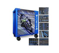 Servante d'atelier Kraft Muller KM-7/6 RACING-BLUE FLEX MOTO GP, 249 Outils inclus - 7 tiroirs, 6 tiroirs pleins, 1 placard