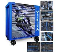 Servante d'atelier Kraft Muller KM-7/6 RACING-BLUE FLEX MOTO GP, 249 Outils inclus - 7 tiroirs, 6 tiroirs pleins, 1 placard G