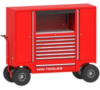 Servante d'atelier robuste XXL - 514 outils - 8 tiroirs et 2 armoires - Roues tout-terrain Ø458 mm avec freins à disque MW Tools MWE512MAX3