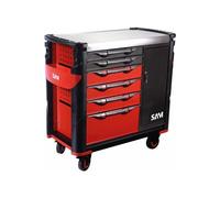 Servante extra large XXL 6 tiroirs SAM OUTILLAGE avec armoire et plateau inox - 416-AXE