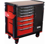 Servante extra large XXL 7 tiroirs SAM OUTILLAGE avec armoire et plateau bois - 417-BXE