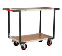 Servante FLAT-PACK™ 2 plateaux médium 1000 x 600 mm roues CC 400 kg - 884722232