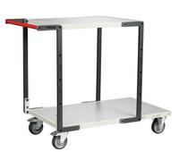 Servante FLAT-PACK™ 2 plateaux mélaminé 1 plateau 1000 x 600 mm et 1 plateau 700 x 600 mm roues TPE 250 kg - 884722121