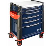 Servante grand volume 6 tiroirs SAM OUTILLAGE plateau inox - 416