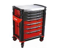Servante grand volume 7 tiroirs SAM OUTILLAGE rouge plateau inox - 417H