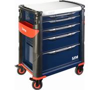 Servante grand volume SAM OUTILLAGE 5 tiroirs à plateau inox - 415H