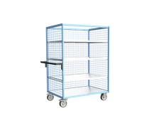 Servante grillagée 3 côtés avec 3 étagères plateau bois 1200 x 800 mm 500 kg - 880725235
