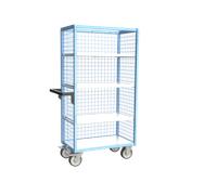 Servante grillagée 3 côtés avec 3 étagères plateau bois 850 x 500 mm 500 kg - 880725215