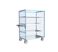 Servante grillagée 3 côtés avec 3 étagères plateau tôle galva 1200 x 800 mm 500 kg - 880725265