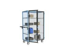 Servante grillagée 4 côtés verrouillable avec 3 étagères plateau bois 1000 x 600 mm 250 kg - 880725126