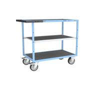 Servante mécano-soudée 3 plateaux tôle galva + caoutchouc 1000 x 600 mm roues TPE 400 kg - 880702442