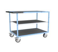 Servante mécano-soudée 3 plateaux tôle galva + caoutchouc 1200 x 800 mm roues TPE 400 kg - 880703442