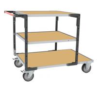 Servante montée FLAT-PACK™ 3 plateaux médium 1 plateau 1200 x 800 mm et 2 plateaux 900 x 800 mm roues TPE 400 kg - 886732243