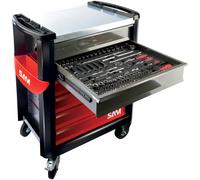 Servante SAM OUTILLAGE 6 tiroirs + composition maintenance industrielle 224 outils CPP-224PM1