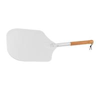 Serveur à Pizza avec Manche en Bois en Aluminium pour Cuisson | Spatule à Tarte et Pelle à Gâteau, Usage Restaurant et Fast Food, Prise Sûre, Pratique au Four