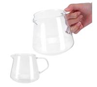Serveur De Verre À Café, Mini Transparent 650ML Antiscalding Coffee Partage Cup Pichet De Thé À Carafe À Thé Cafetière En Verre Cruche En Verres Cruche A Eau Pour Voyages De Bureau À Domicile