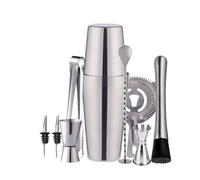 Service à cocktail Double shaker 750ml Acier inoxydable Argent 10 pièces