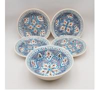 Service à couscous assiettes creuses Marocain Turquoise - 4 pers