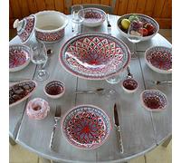 Service à couscous assiettes jattes Bakir rouge - 6 pers