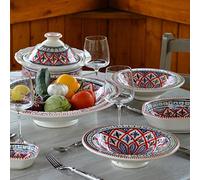 Service à couscous assiettes Tebsi Bakir rouge - 6 pers