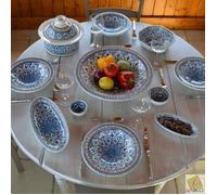 Service à couscous assiettes Tebsis Bakir turquoise - 6 pers