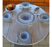 Service à couscous assiettes Tebsis Bakir turquoise - 8 pers