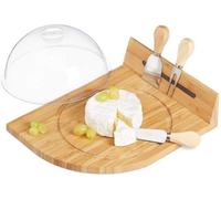 Service à fromage en bambou avec couteau et plateau à fromage - pratique et durable - pièce unique - vert