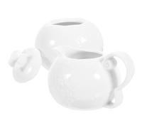 Service à Lait en Céramique Blanc, Style Européen Rétro pour Table | Anse Résistante à Chaleur, Ensemble Assorti Sucrier, pour Eau ou Sucre, Réception Privée et Hôtel