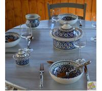 Service à soupe avec Querouana Bakir bleu - 6 pers