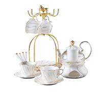 Service à Thé 10 Pièces Ensemble De Tasses À Café En Céramique Chauffage Verre Tasse Thé Après-midi Service Européen Maison Eau Théière Pour Verres Pour Le Quotidien