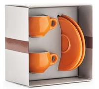 Service à thé Danesi Duo Orange - Cassette Darkova, 2 tasses et 2 soucoupes - orange