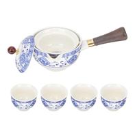 Service à Thé de Style Chinois en Céramique, Théière Tasse | Finition Artisanale Lisse, Poignée Pratique, Filtre les Résidus, Versement Facile, Entretien Simple, Usage Maison