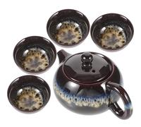 Service à Thé en Céramique, Théière et Tasses, Kit Cinq Pièces pour