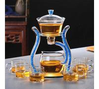 Service à thé en verre - Théière semi-automatique avec circuit d'eau et couvercle rotatif