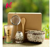 Service à thé Matcha japonais, fouet en bambou sûr, cuillère à café, bol Matcha, support de fouet Matcha pour les amateurs de thé, outils de fabrication de thé, 6 pièces Cyan 6pcs