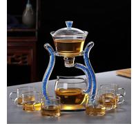 Service à thé semi-automatique avec infuseur, pour 6 tasses, couleur bleue