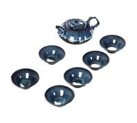 Service à Thé Vintage en Céramique Théière et Tasses Décoratives | Surface Lisse, Base Stable, Présentation Délicate, pour Feuilles de Thé et Boissons Chaudes à Domicile
