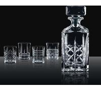 Service à whisky en cristal, 5 pièces, comprenant une carafe et 4 verres