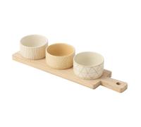 Service Apéritif 4 Pièces Avery 39cm Crème & Blanc
