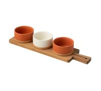 Service Apéritif 4 Pièces Avery 39cm Orange & Blanc