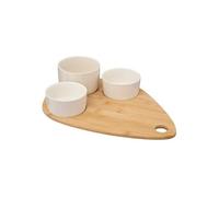 - Service Apéritif 4 Pièces "Bambou" 35cm Blanc